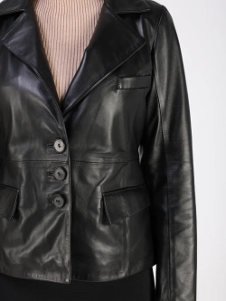 Кожаная куртка демисезонная блейзер