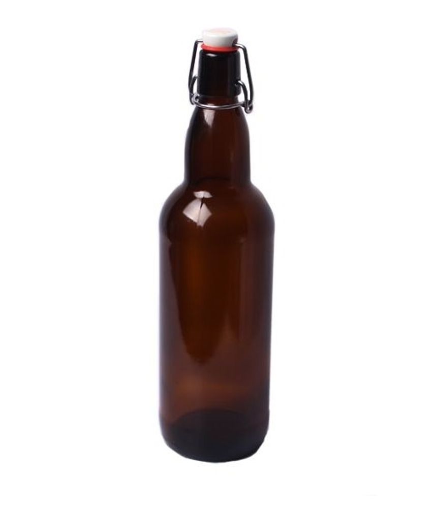 Бутылка бугельная с пробкой,коричневое стекло 0,5л,1х12