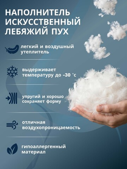 Одеяло для отеля (наполнитель: лебяжий пух 300гр/м2, чехол: сатин страйп, 100% хлопок)