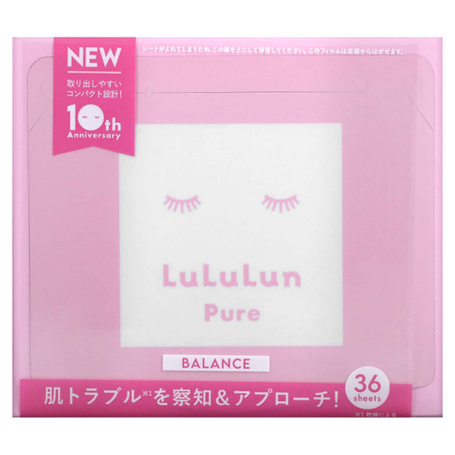 Lululun, Pure Balance, Beauty Sheet Mask, розовая 8FB, 36 шт., 520 мл (18 жидк. унц.)