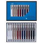 Ручка шариковая, автоматическая, Basir, синие чернила, металлическая, 6 цветов корпуса, 12 шт