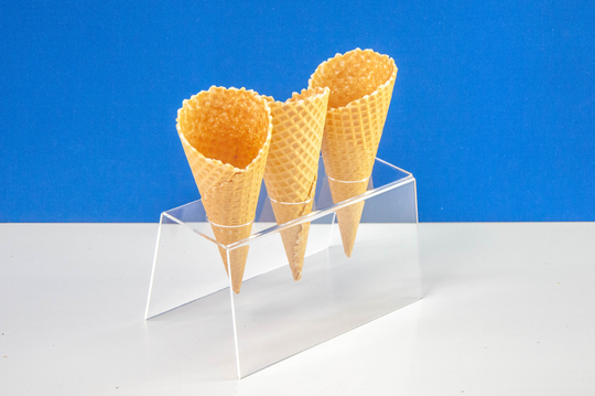 Подставка прозрачная для рожков и мороженого 3 ячейки, оргстекло