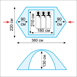 Tramp палатка Nishe 3 (V2) (зеленый)