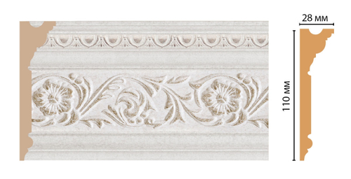 Плинтус потолочный DECOMASTER D225-19DДМ (110*29*2400мм)