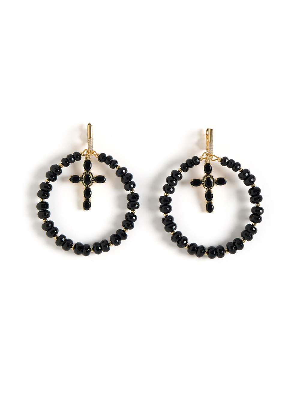 Серьги из черного агата