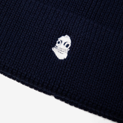 Beanie Hat Embroidered Logo Navy