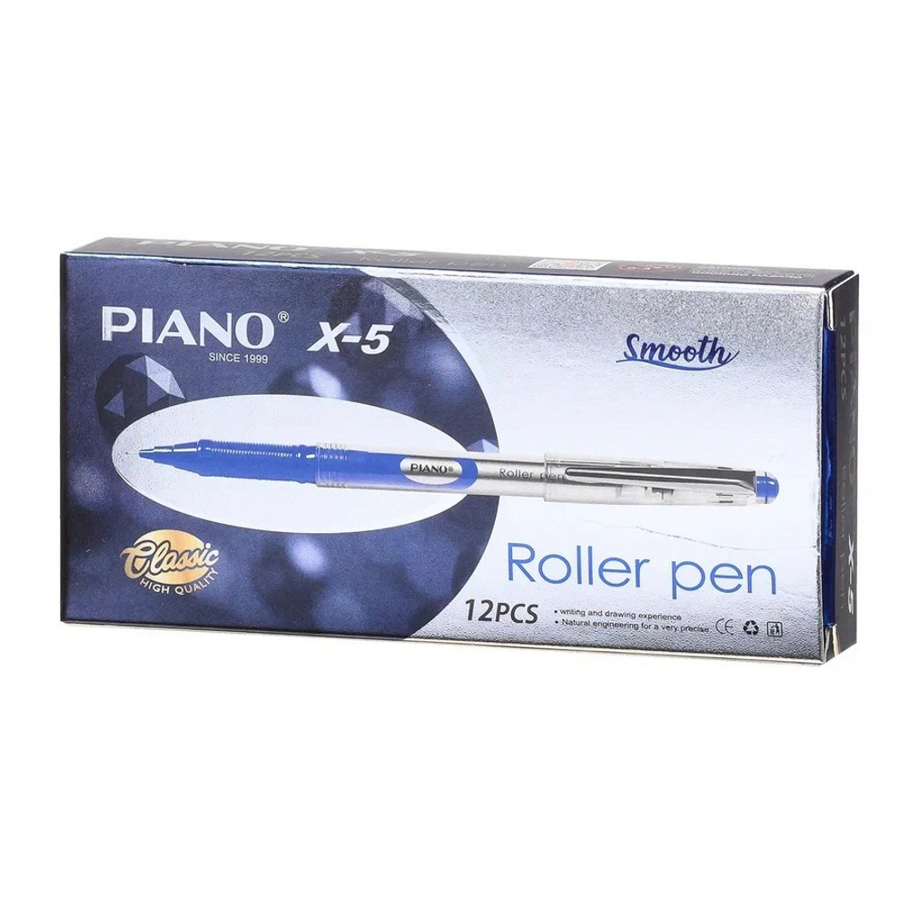 Ручка гелевая, роллер, Piano, синие чернила, серия "Smooth", 12 шт