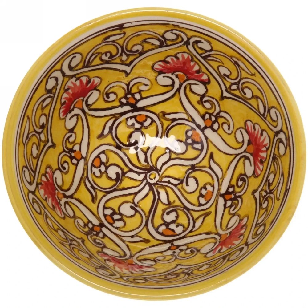 Чайный набор 9 предметов Qora galam (блюдо, чайник, пиала 6шт) Риштанская керамика