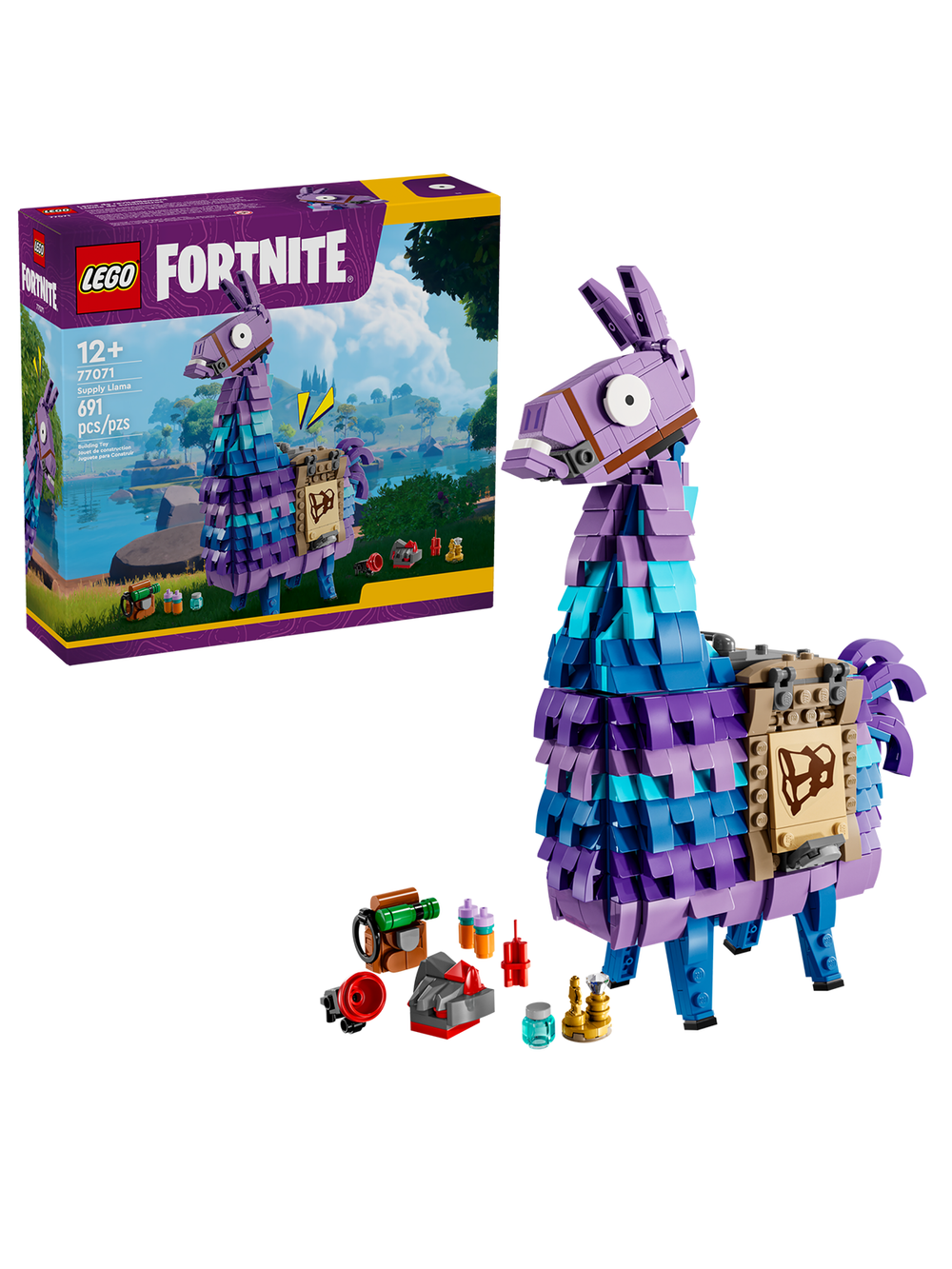 Конструктор Лего Фортнайт Поставка ламы 77071 | LEGO Fortnite Supply Llama | коллекционная модель 691 деталь 12+