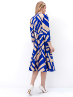 Платье-халат Stefania сине-бежевое