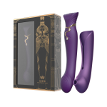 Фиолетовый вибростимулятор с пульсацией, вакуумной стимуляцией и функцией нагрева Zalo Queen G-spot PulseWave Vibrator with Suction Sleeve Twilight Purple