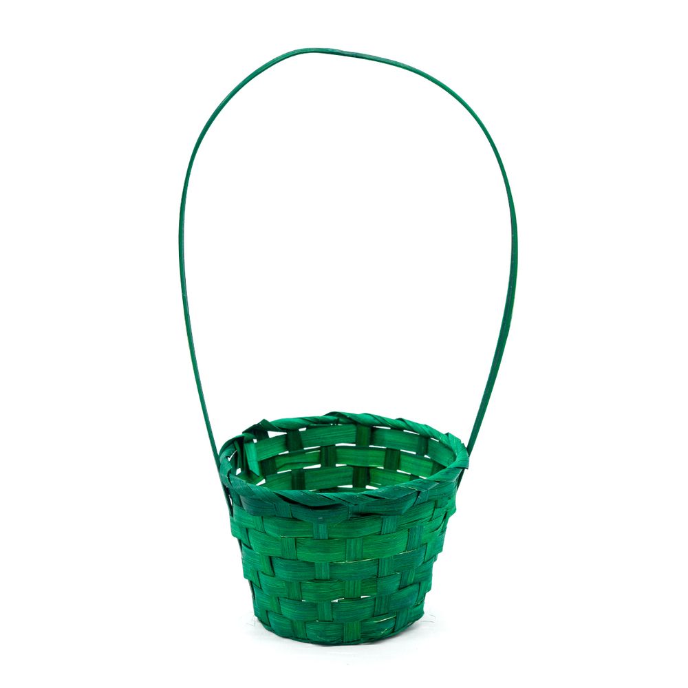 Корзина (бамбук) D13xН9,5 НН28 ЗЕЛЕНАЯ №1