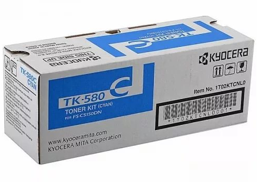 TK-580C Тонер-картридж с чипом голубой (Original)