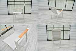 "Кейптаун" стул алюминиевый, ткань текстилен, цвет белый