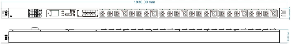 Блок распределения питания  Powercom PDU-32AVMS24-18C3-6C9-3P