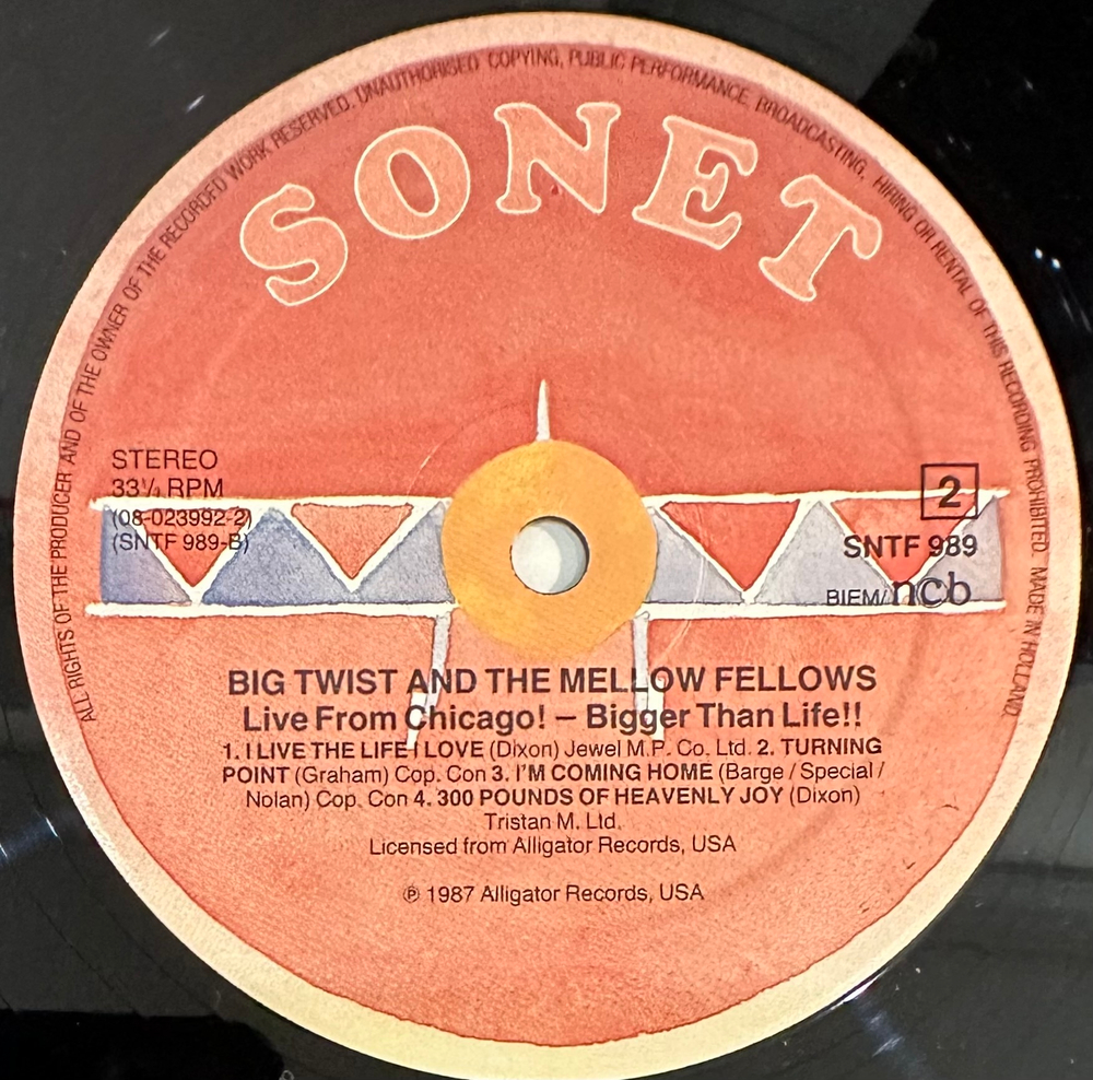 Big Twist And The Mellow Fellows - Live From Chicago! (Голландия 1987г.)