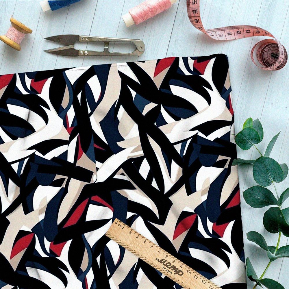 Ткань премиум шифон цветовая калейдоскопия