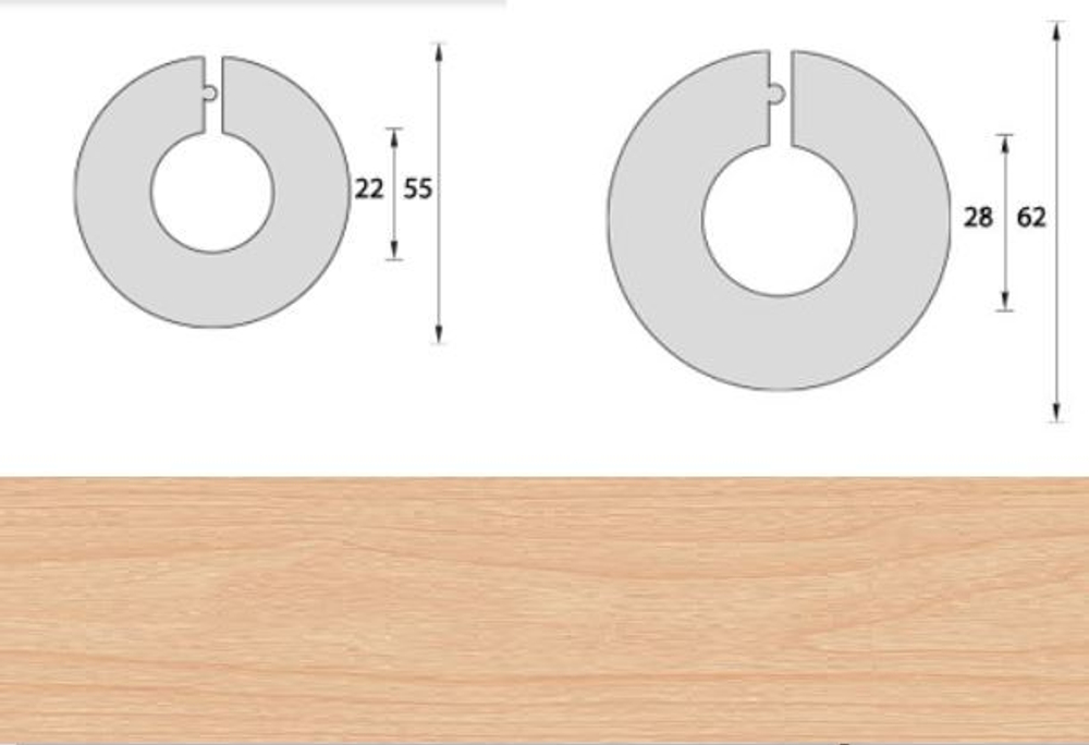 Розетта для труб 22мм "ИД" Клен (1/2")