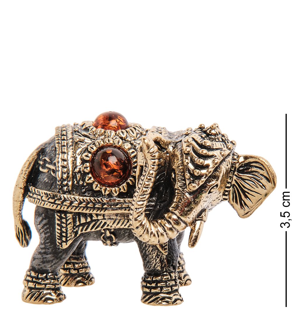 Народные промыслы AM- 494 Фигурка «Слон Ганеша» (латунь, янтарь)