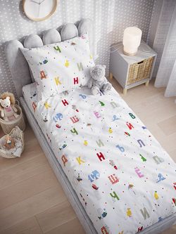 Постельное белье Сказка "Азбука" 1,5-сп Наволочка 50х70 1 шт Простынь на резинке 90х200 см Пододеяльник 145х215 см