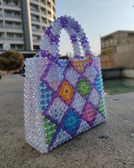 Şəffaf xameleon motivli çanta