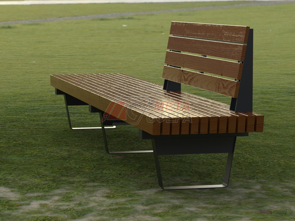 Скамейка Rail Road 02 продольная двойная