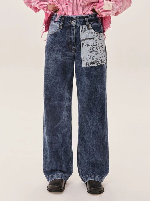 Джинсы GOD SAVE THE PRINCESS синего цвета