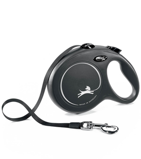 Поводок-рулетка Флекси New Classic лента L (до 50кг) 8м. черная