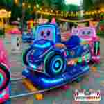 Детский рельсовый поезд с машинками «Поехали!», 6 машинок