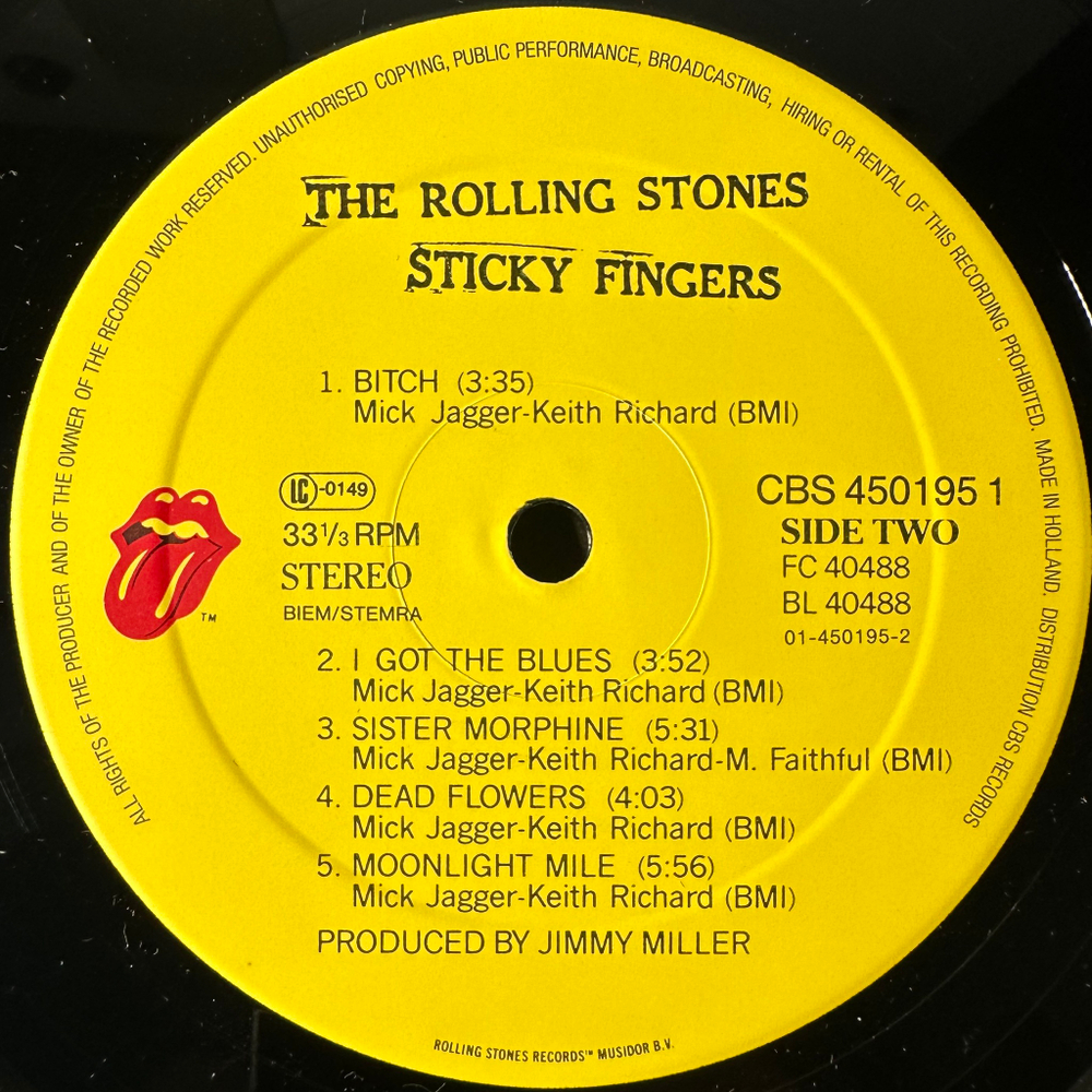 The Rolling Stones ‎– Sticky Fingers (Европа 1990г.)
