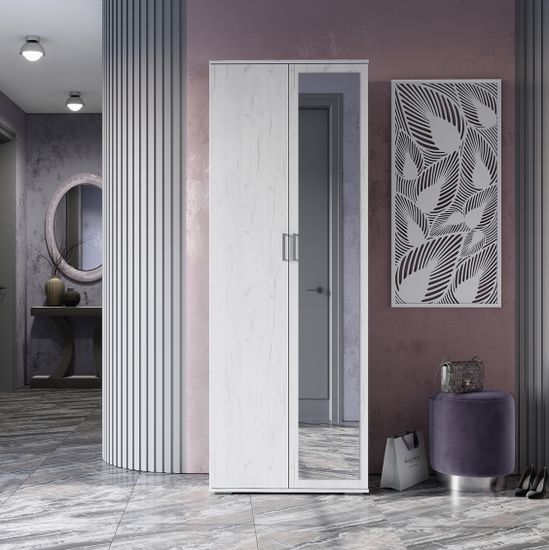 НЕЛЬСОН ШК 04 ШкафФасад ДУБ КРАФТ БЕЛЫЙ/Корпус ДУБ КРАФТ БЕЛЫЙ