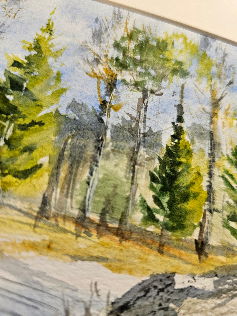 Картина авторская акварельная в паспарту 21х30 см на стену для интерьера "Утро 8 марта"