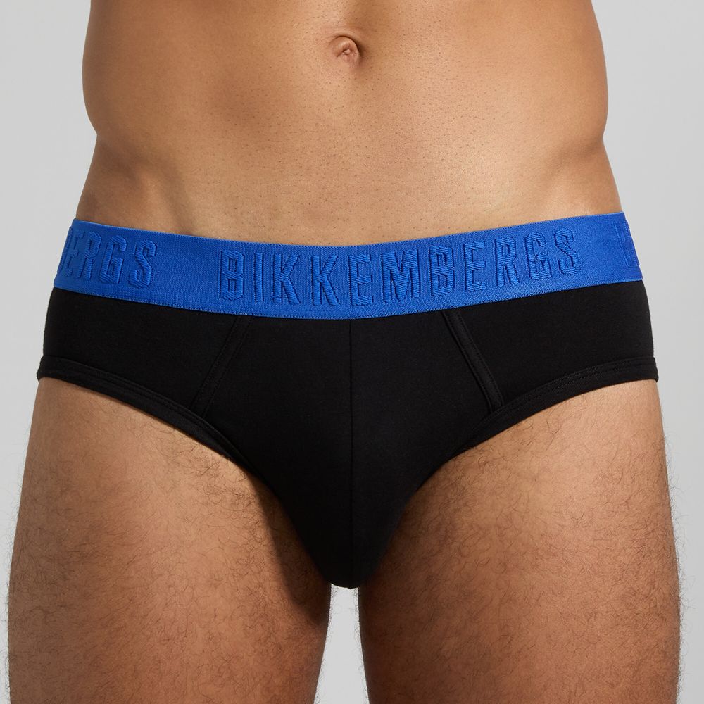 Мужские трусы брифы (белый, черный, морская волна) набор 3 в 1 Bikkembergs EMBOSSED BKK51USP24TR/3