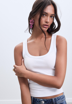 STRADIVARIUS Серьги-цветы, цвет фуксии