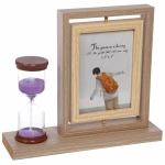 Фоторамка 9*13см вращающаяся с песочными часами, коричневая