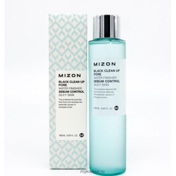 Mizon Black Clean Up Pore Water Finisher Sebum Control Silky Skin финишный тонер для кожи с расширенными порами