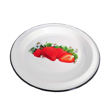 Разнос эмалированный большой с клубникой