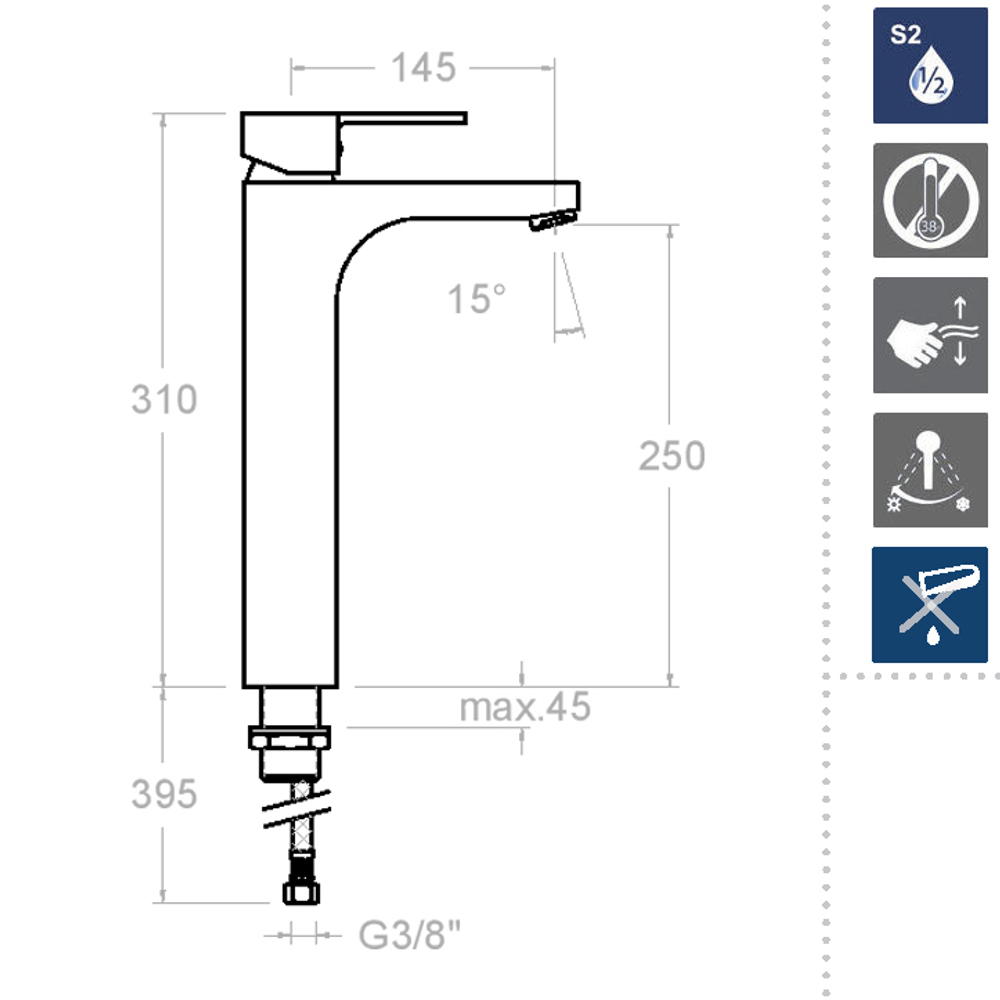 Смеситель для раковины чаши RS-Q 9310