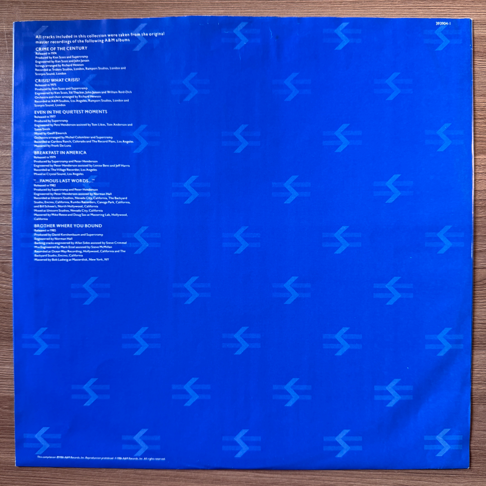 Supertramp ‎– The Autobiography Of Supertramp (Германия 1986г.)