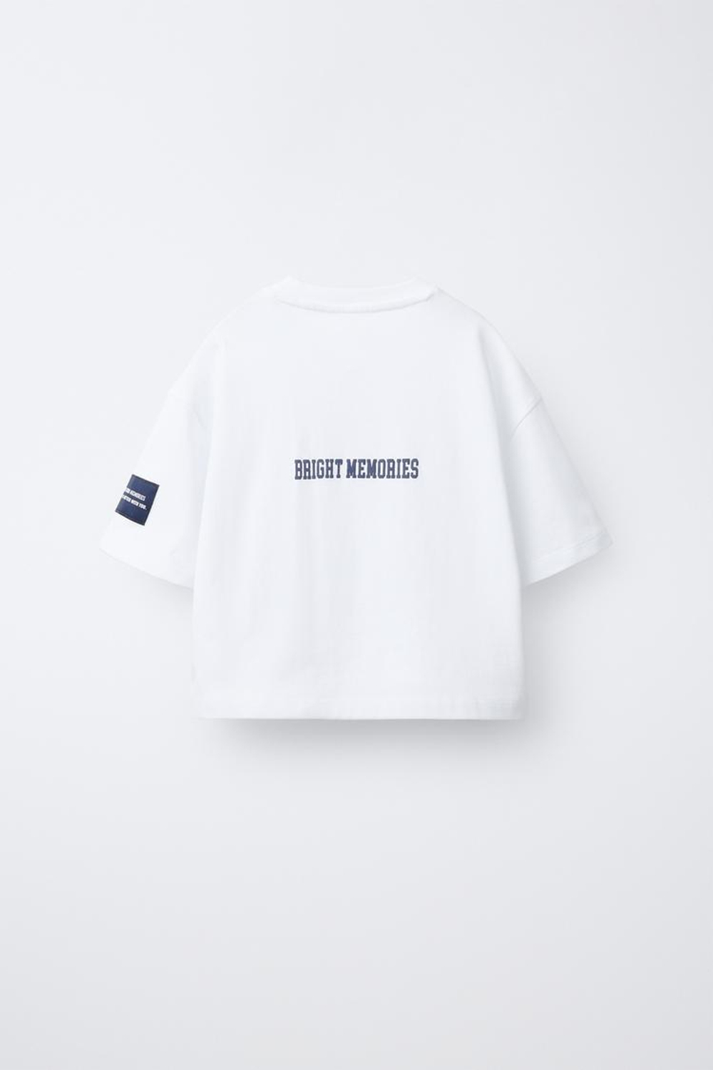 ZARA ФУТБОЛКА В СТИЛЕ ПРЕППИ С НАДПИСЬЮ, БЕЛЫЙ