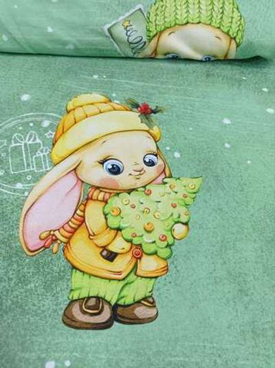 Футер (панель). Зайчики на зеленом, №2