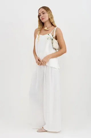 Брюки палаццо свободного кроя белого цвета