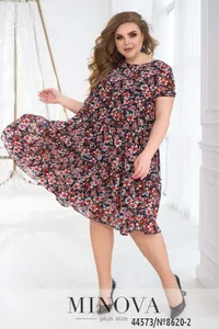 Платье 8620-2-черный-красный Minova