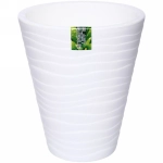 Кашпо для цветов пластиковое 2,8л d-17см «Валенсия» со вставкой белый