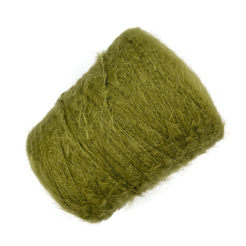 Перуанская бэби сури роял альпака 70% шелк 10% па 20% 400 м в 100 г олива