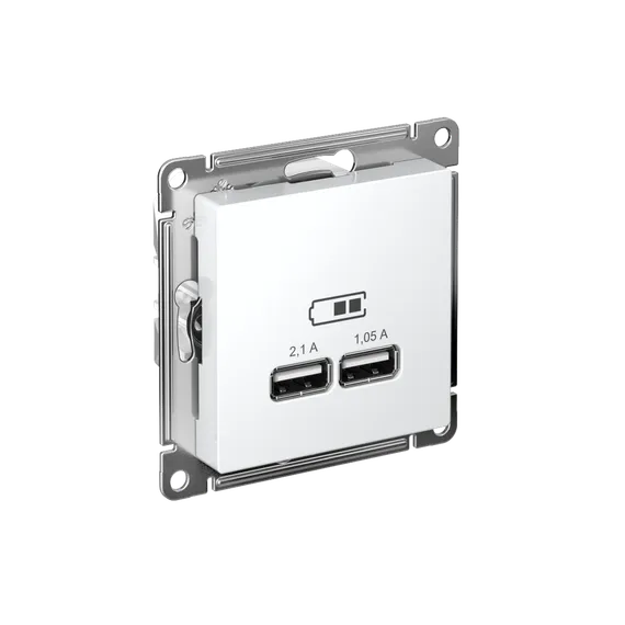 Розетка USB AtlasDesign тип A+A 5В 1х2.1А 2х1.05А механизм бел. SE ATN000133
