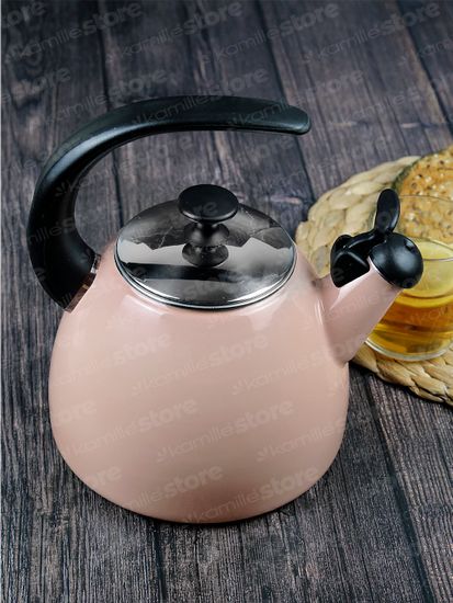 Чайник 2,5 л. эмалированный со свистком Kamille KM 1040B с черной бакелитовой ручкой