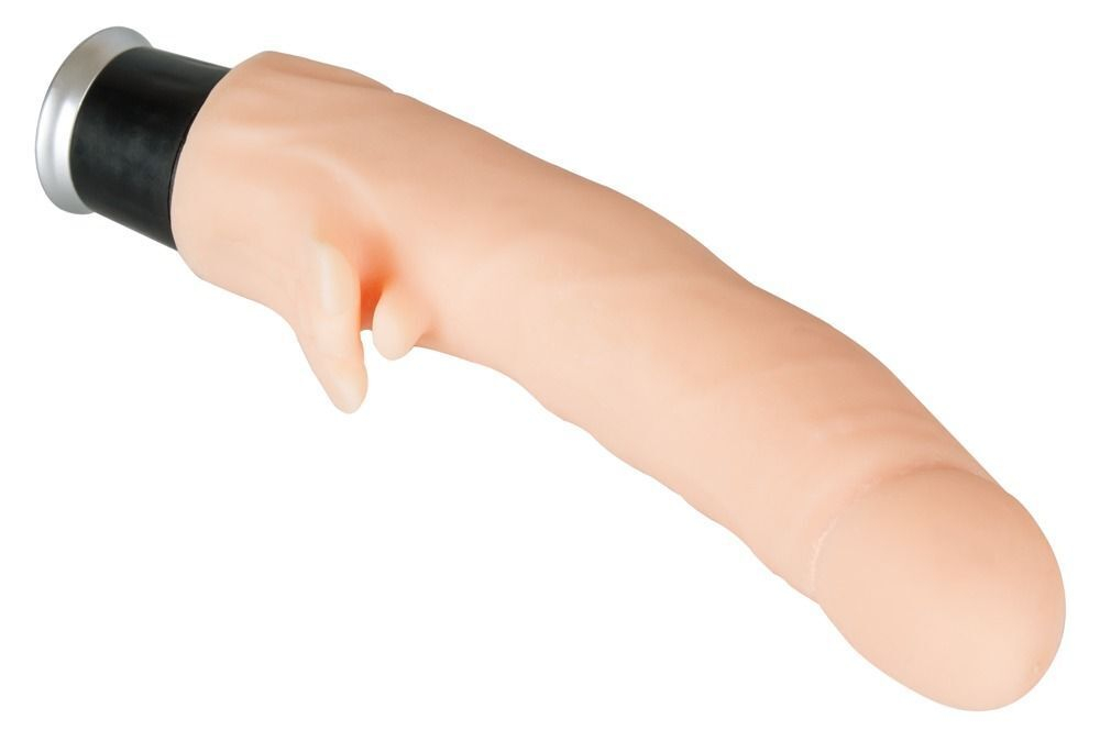 Реалистичный вибратор NS Flame Vibe с клиторальными усиками - 22 см. (Цвет: телесный)