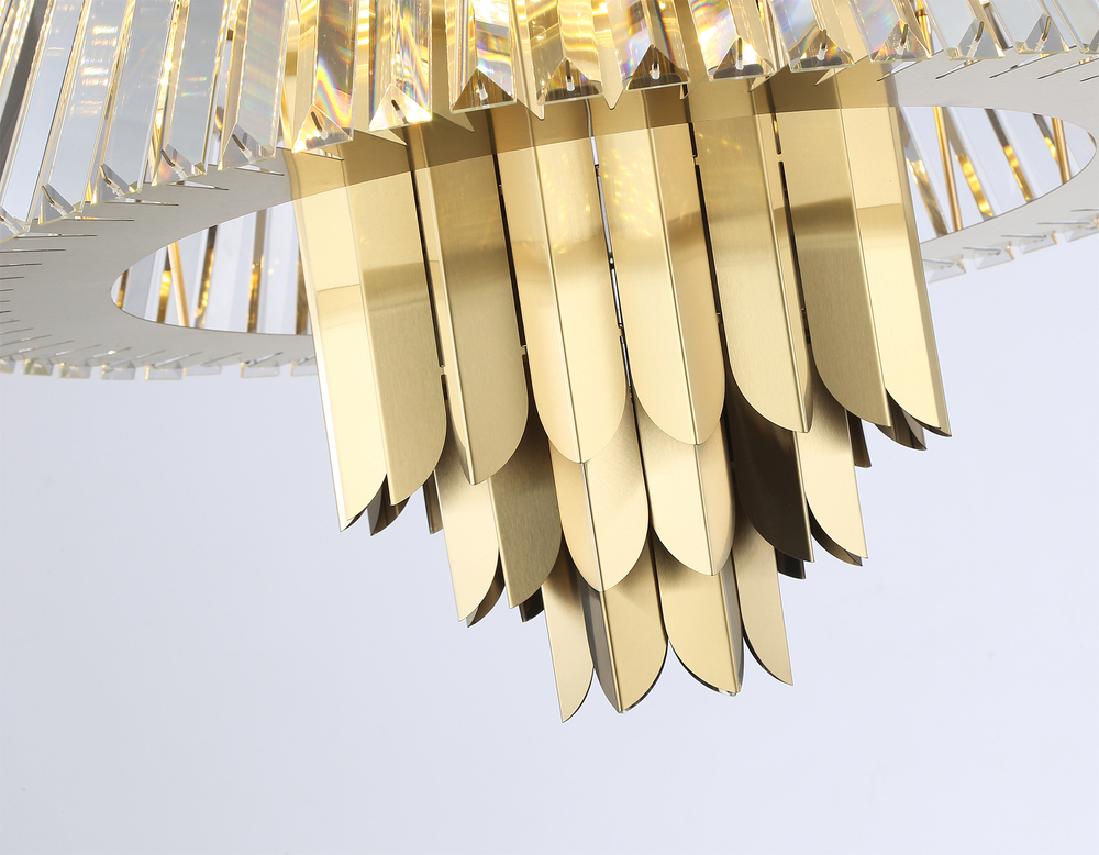 Подвесная люстра с хрусталем LH41017/12 BS/CL латунь/прозрачный E14*12 max 40W D560*660