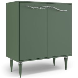 Комод Арт Колор matte Классик Сильвер с 2 полками Зеленый нефрит матовый